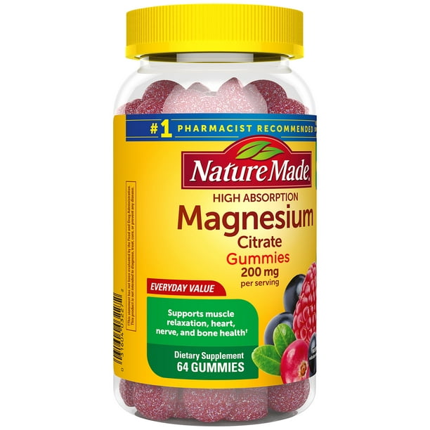 Nature Made Alta Absorcion Citrato de Magnesio 200 mg por capsula, 64pzs