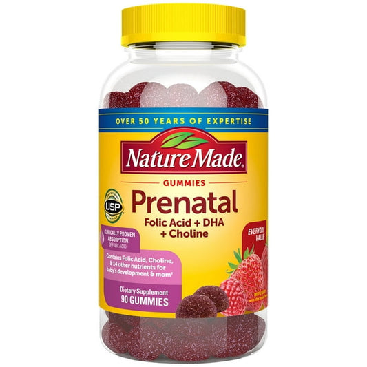 Nature Made Prenatal Gomitas con DHA y Acido Folico + Colina, 90pzs