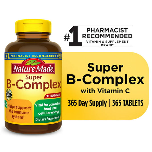 Nature Made Complejo Super B con Vitamina C y Acido Folico, 365 pzs