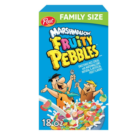 Post Fruity PEBBLES Marshmallow Cereal Fruity Kids Cereal Con Malvaviscos